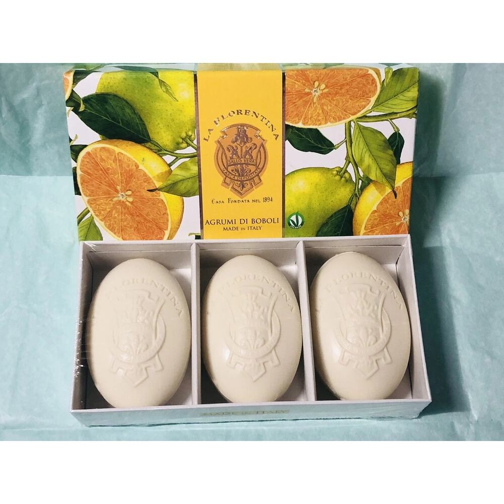 3 La Florentina 5.3 oz Luxury bar soap set Agrumi di Boboli Citrus Made in Italy